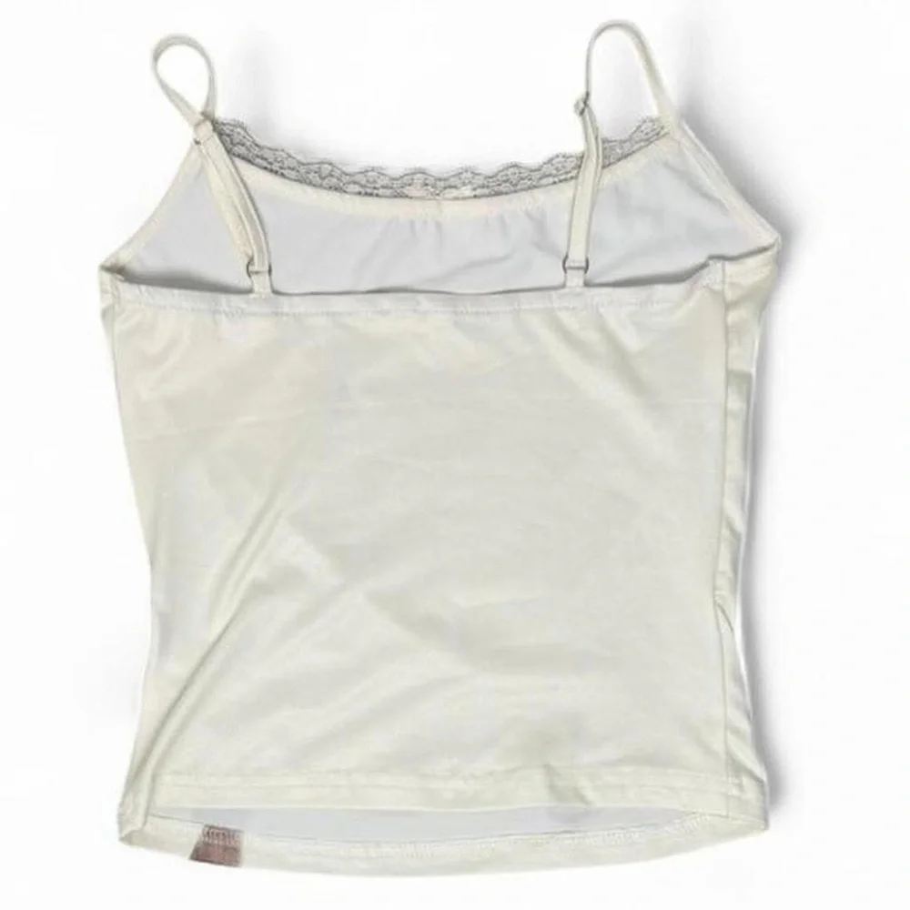 Y2K Coquette Deer Graphic Lace Bow Cami XS Cottage Tank Brandy Melville Style - Picture 2 of 8